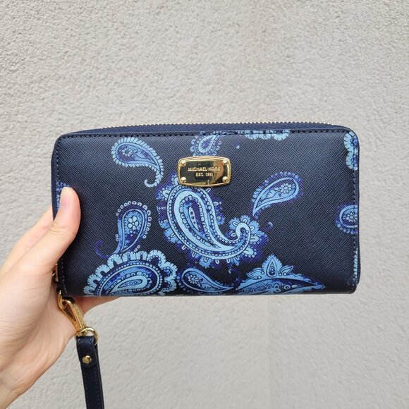 Michael Kors Continental Wristlet Wallet - Navy Blue - Picture 1 of 6